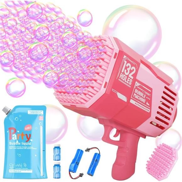 Bubble Machine Gun with 𝟮 𝗕𝗮𝘁𝘁𝗲𝗿𝗶𝗲𝘀 & 𝟭𝟭𝟬𝟬𝗺𝗹 𝗕𝘂𝗯𝗯𝗹𝗲 - Picture 1 of 6